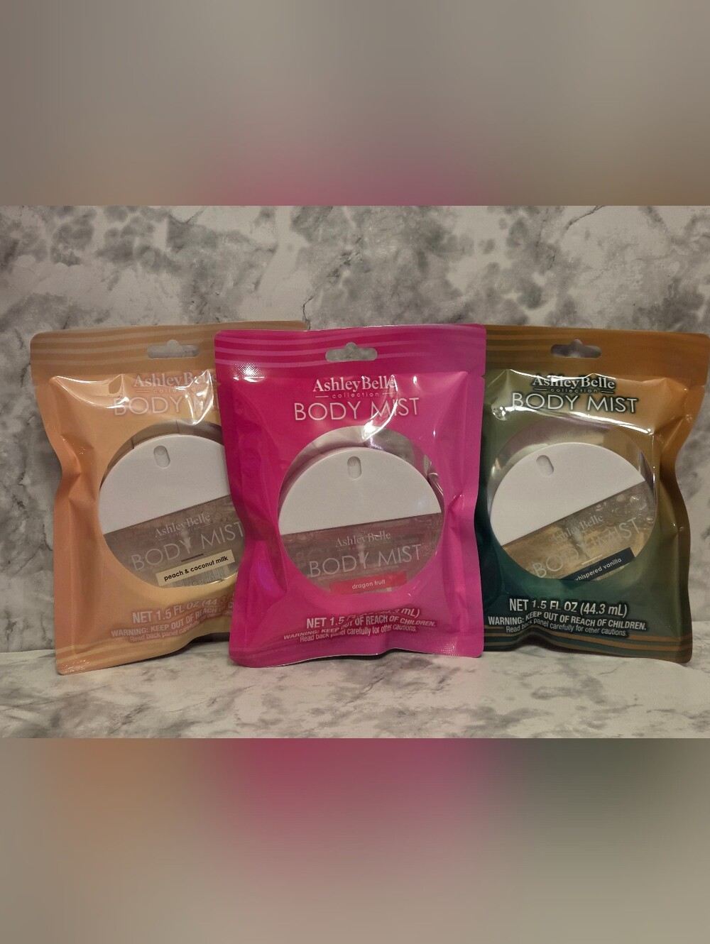 Body Mist - 3 Piece Set - Pink, Green, Peach